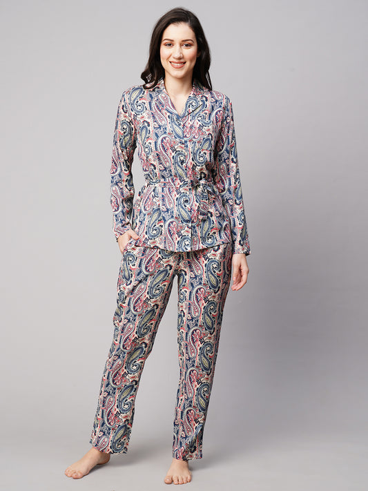 Women 2 Pieces Ethnic Motifs Printed Night suit