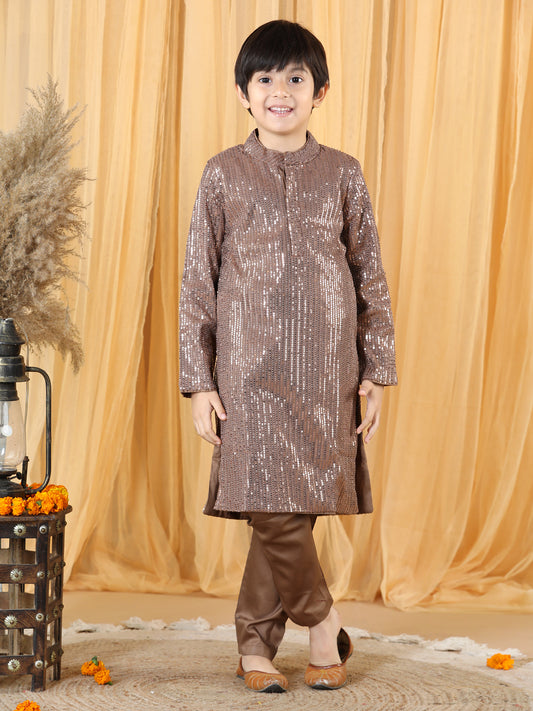 Piccolo Boy's Copper sequence Kurta and pyjama set