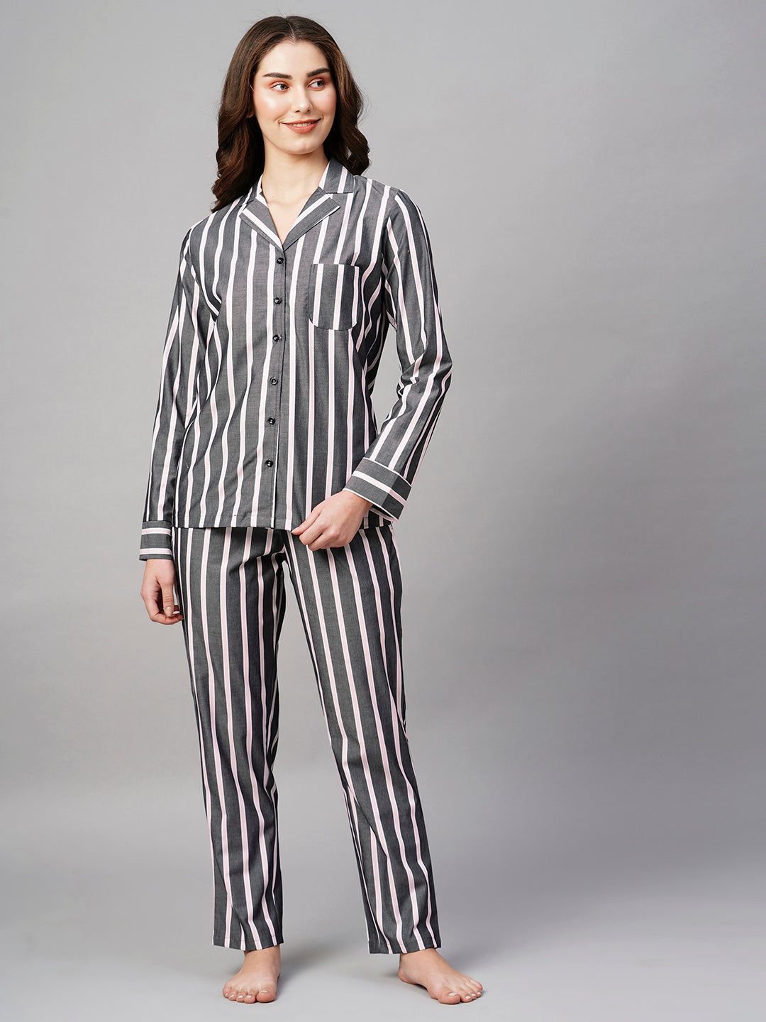 Women's Grey Lining Night Suit