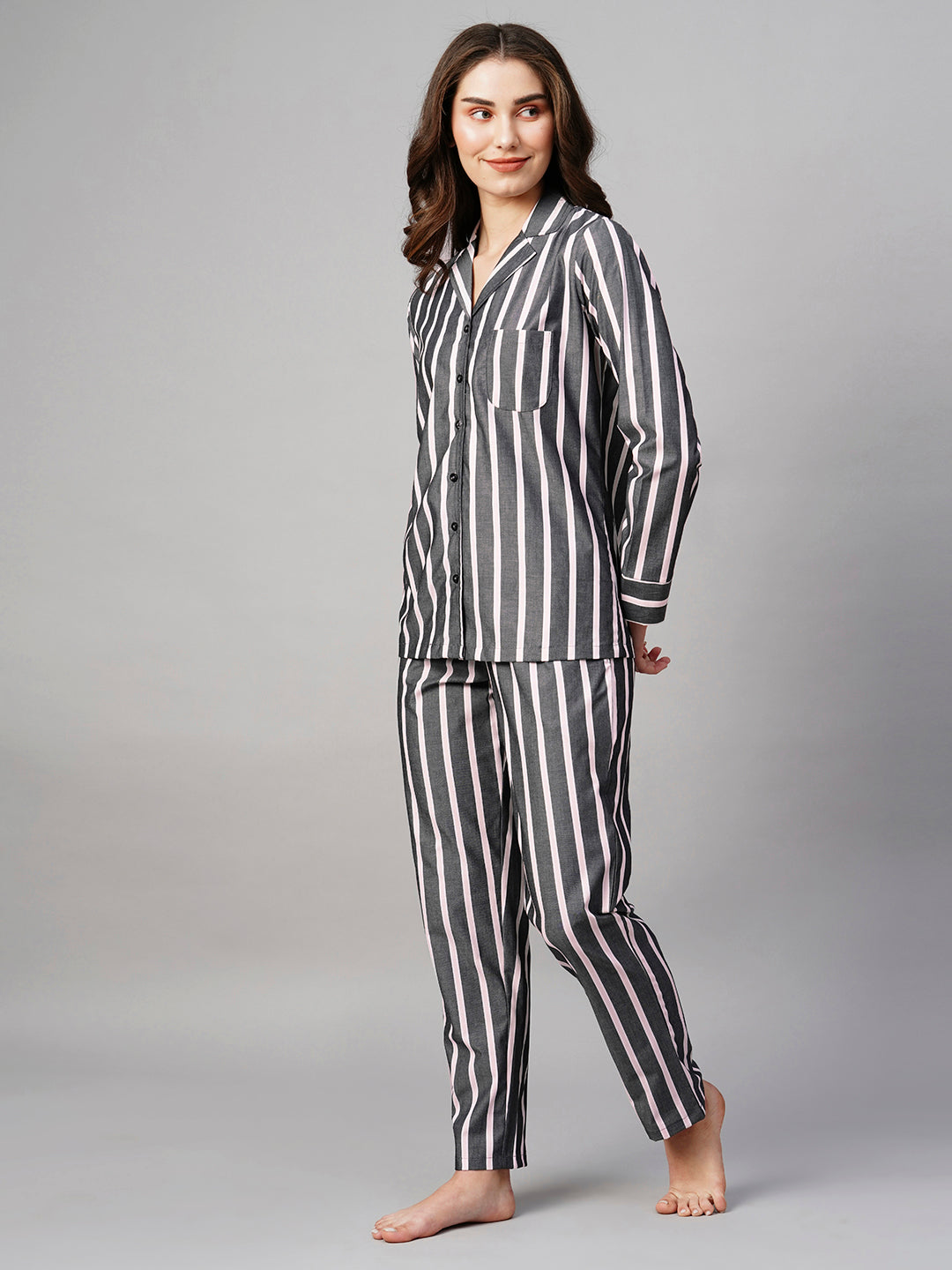 Women's Grey Lining Night Suit