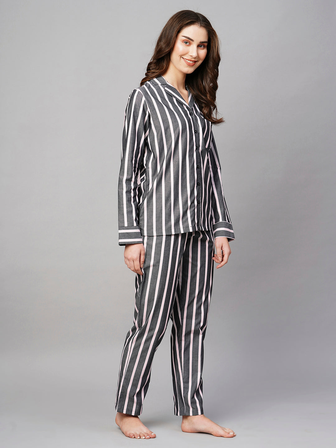 Women's Grey Lining Night Suit