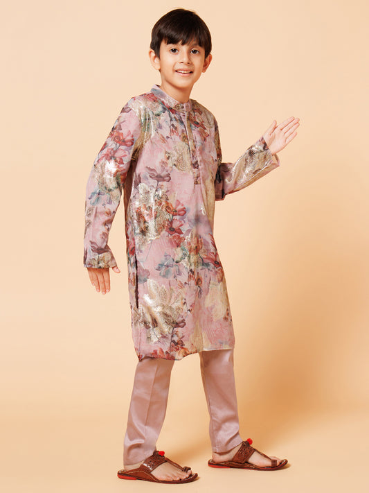 Piccolo Boys Mauve candy kurta pyjama set