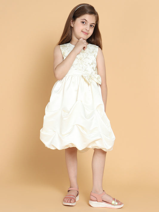 Piccolo -Off white Princess Gown with Tucks