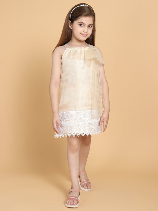 Piccolo - Jute Dress with Lace and Bow Detail