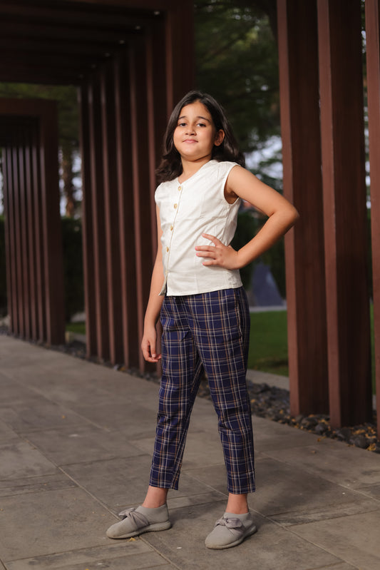 Girls Pure Cotton Top with Trousers