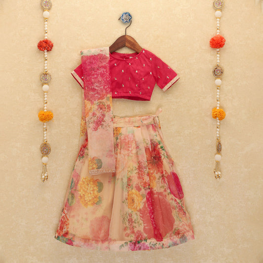 Floral Printed Lehengas &amp; Blouses Set