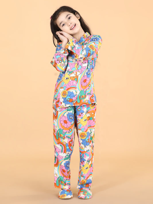 Printed Night Suit Multicolor